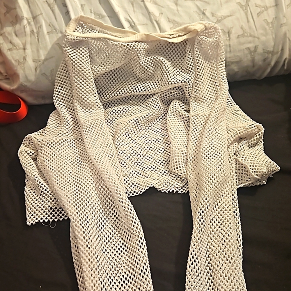 White crop top mesh OBJEX